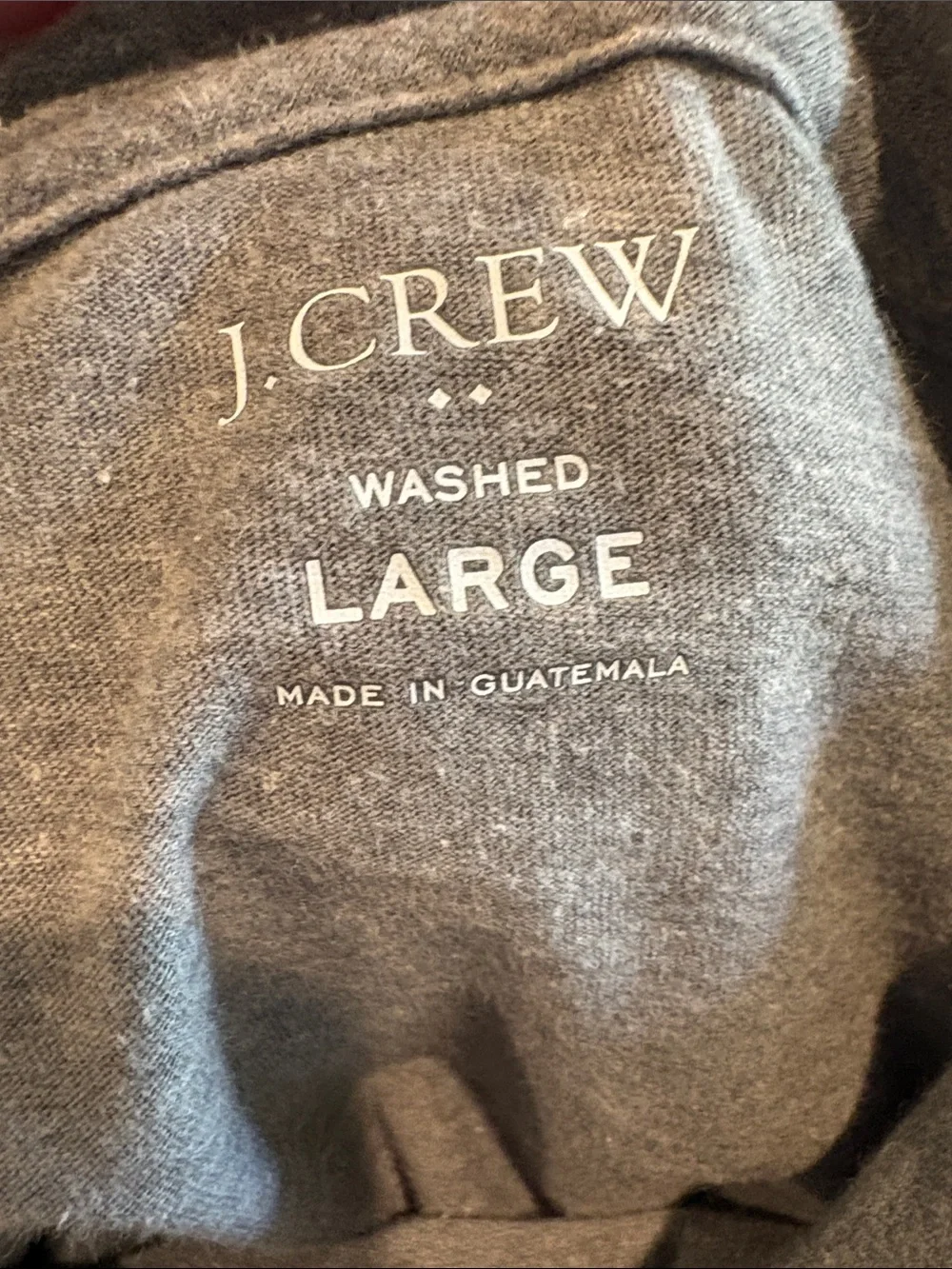 J. Crew - Men's long sleeve hooded t-shirt. Heathered Gray. Large.